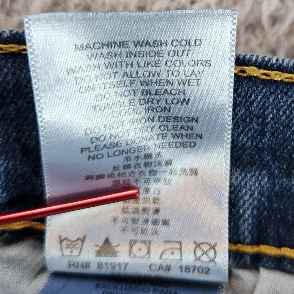 Levi's 511‎ Jeans Womens 20 Reg (Fits 31x30) Blue Stretch Mid Rise Straight Leg